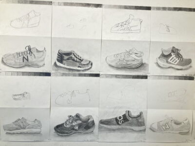 2025年6-7月「50回生（中1）見ないで描く靴、見て描く靴」